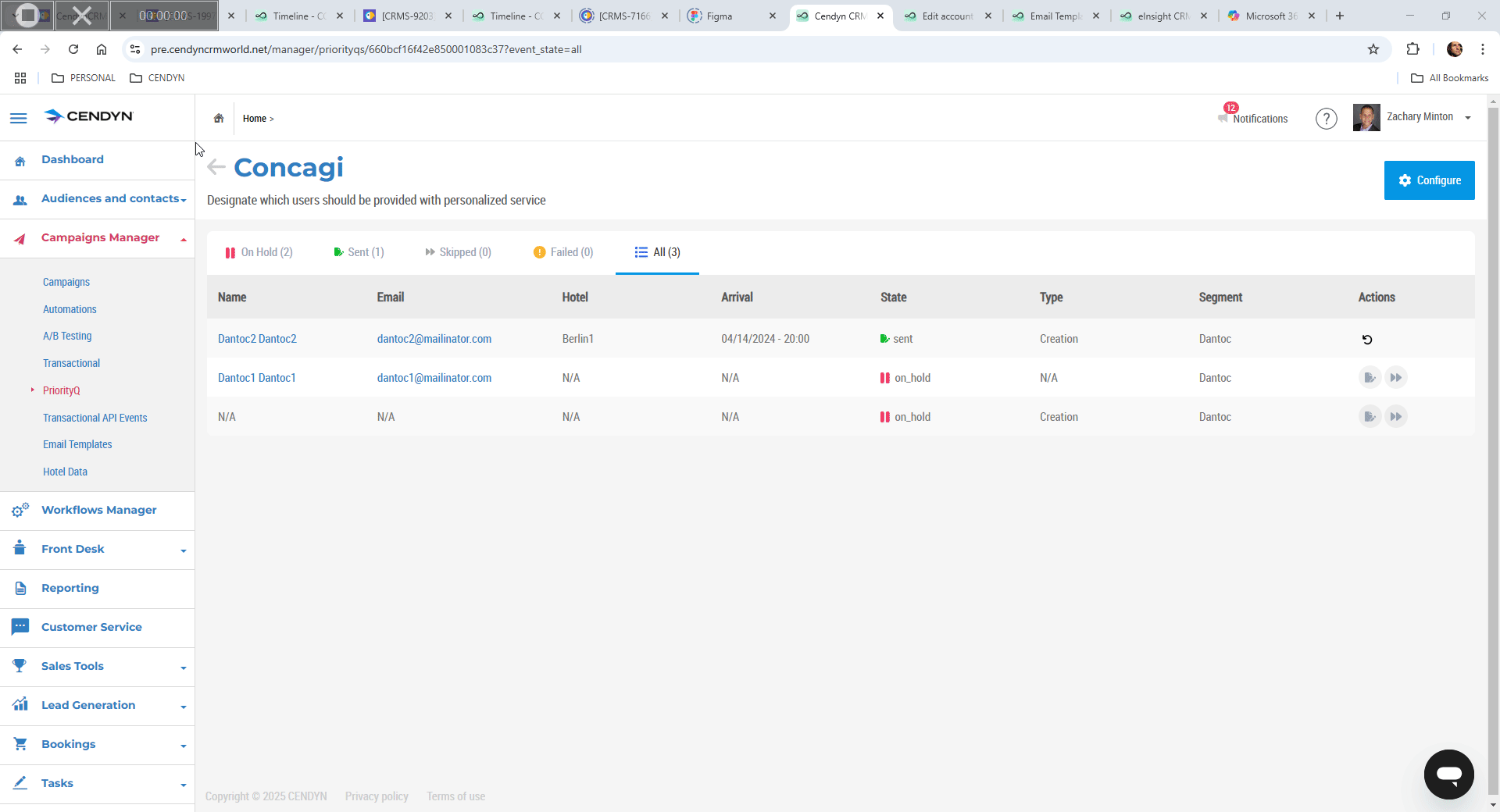 gif showing how to resend a PriorityQ email to another recipient